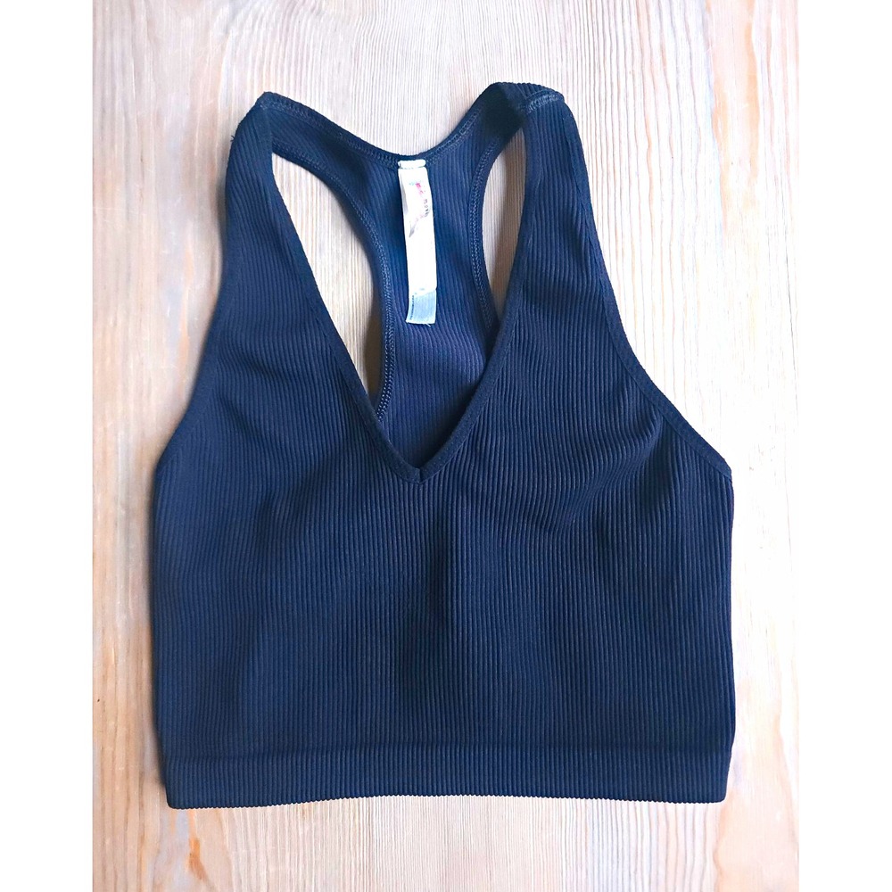 FP Free People Movement Crop Tank Top Womens LG Ribbed Racerback Sporty Stretch
